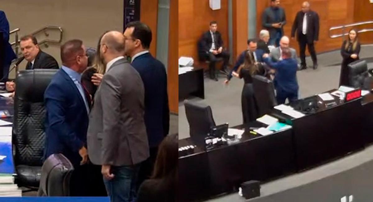 Em discussão acalorada sobre BRT, Botelho dá empurrão em Lúdio durante sessão na Assembleia; veja vídeo