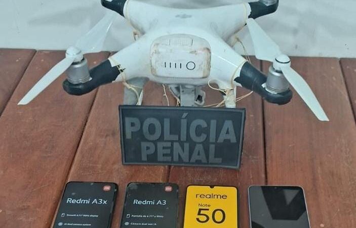 Varredura apreende celulares, drogas e drone em unidades prisionais de MT