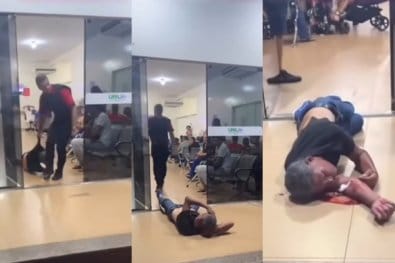 Vigilante é filmado arrastando homem sangrando para fora de UPA em cidade de MT
