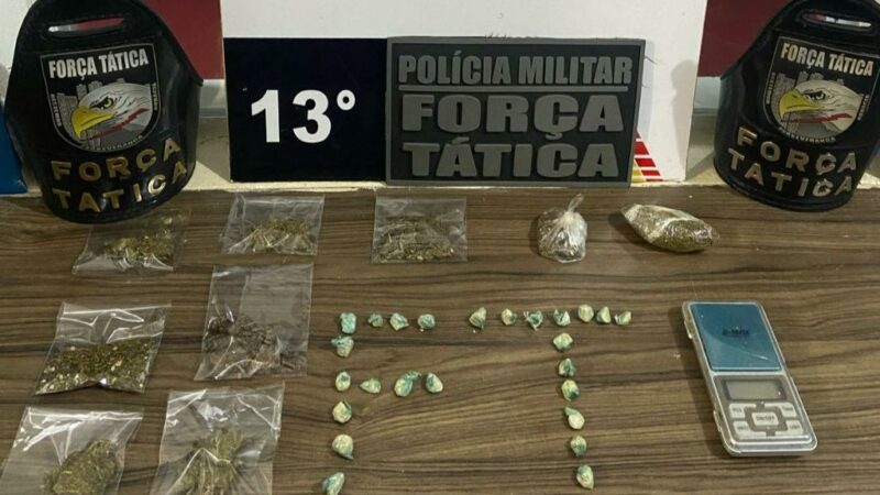 Força Tática prende homem com porções de maconha e pasta base em Lucas do Rio Verde