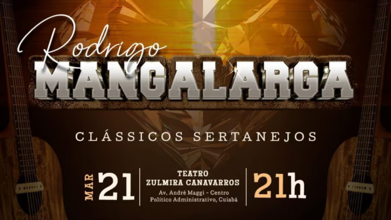 Hoje Rodrigo Mangalarga leva clássicos sertanejos ao palco em Cuiabá