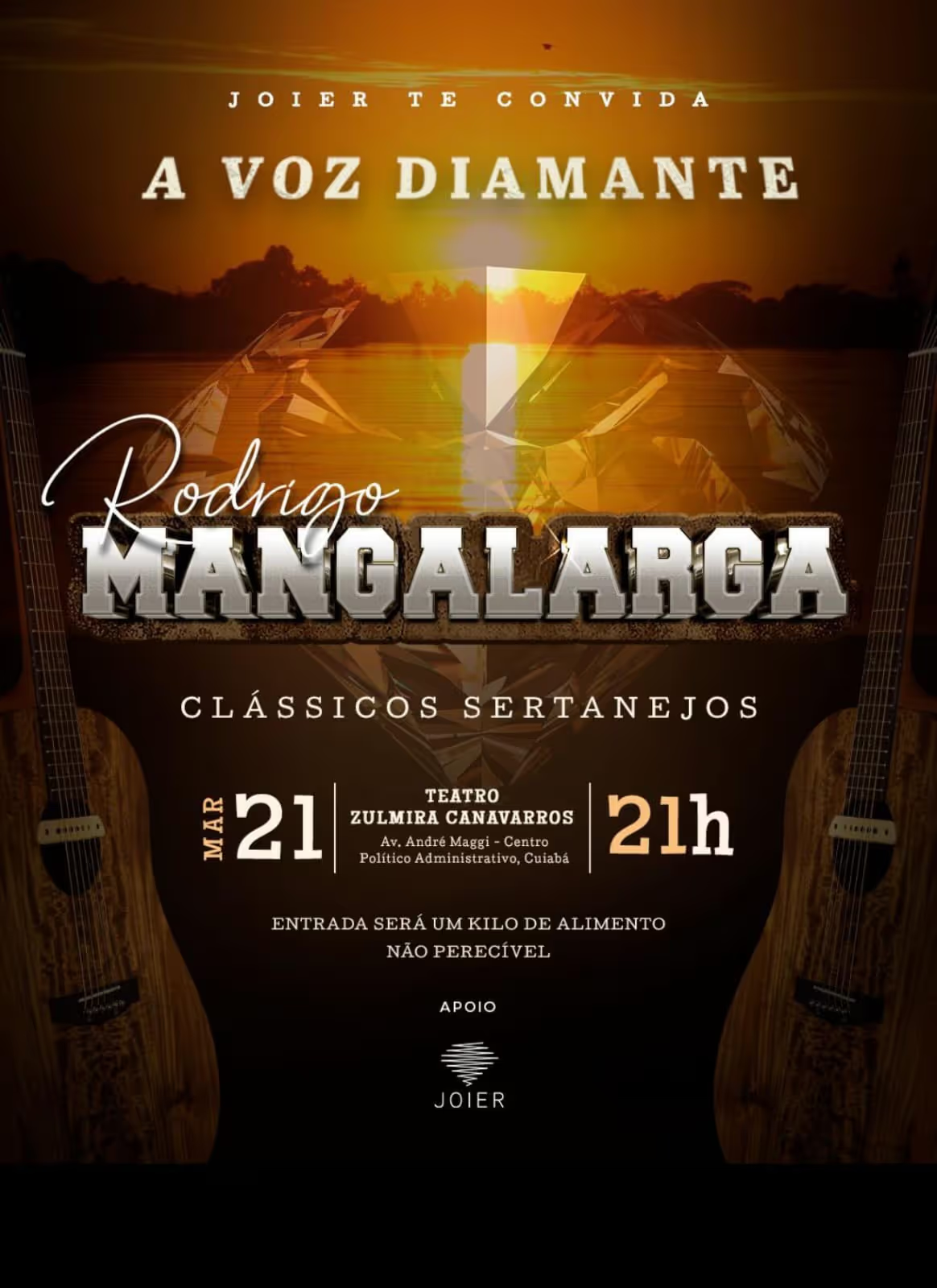 Hoje Rodrigo Mangalarga leva clássicos sertanejos ao palco em Cuiabá