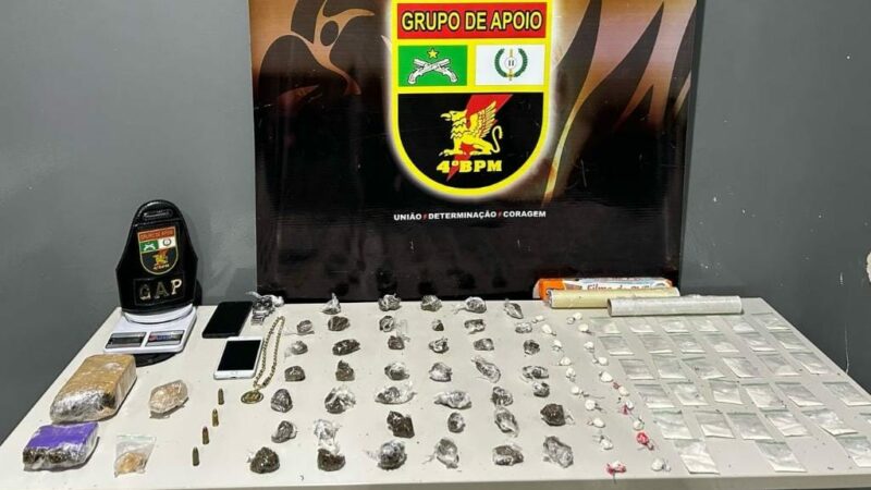 Polícia Militar prende membros de facção e apreende 100 porções de drogas em VG