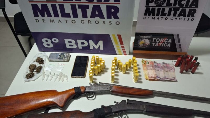 Polícia Militar prende duas mulheres por tráfico e porte ilegal de arma em Alta Floresta
