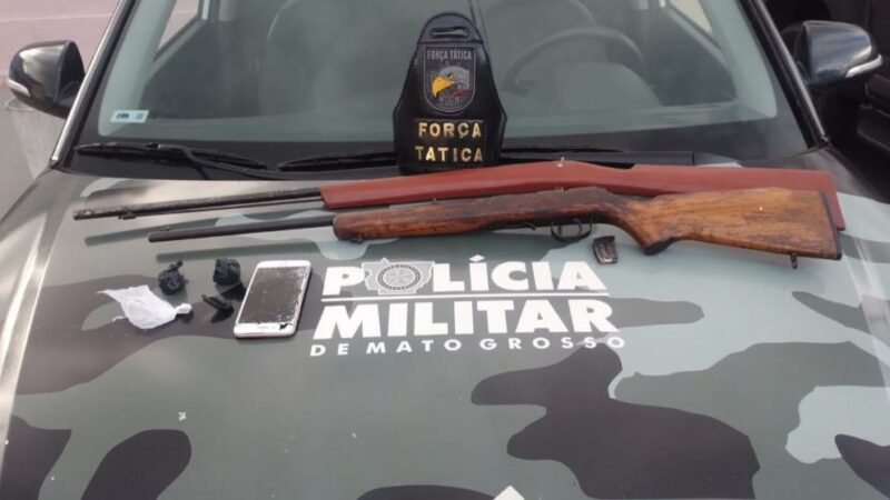 Força Tática e CPE de Goiás prendem três homens por tráfico e porte ilegal de armas