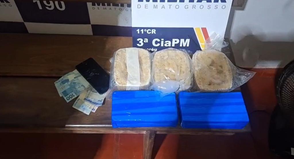 Polícia Militar prende homem com cinco quilos de drogas em Poxoréu