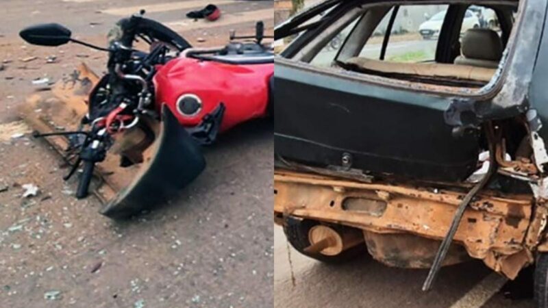 Motociclista morre após colidir com traseira de carro em avenida neste sábado
