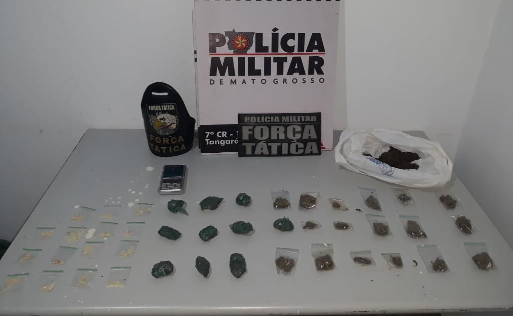 Força Tática apreende adolescente com 43 porções de drogas em Tangará da Serra