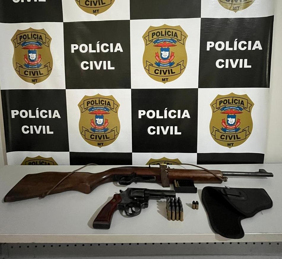 Polícia Civil apreende armas de fogo na zona rural de Rondonópolis