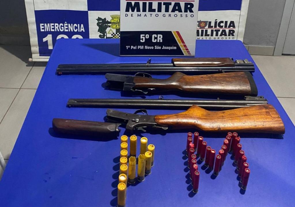 PM prende dois homens com espingarda, munições e 34 quilos de carne de animais silvestres