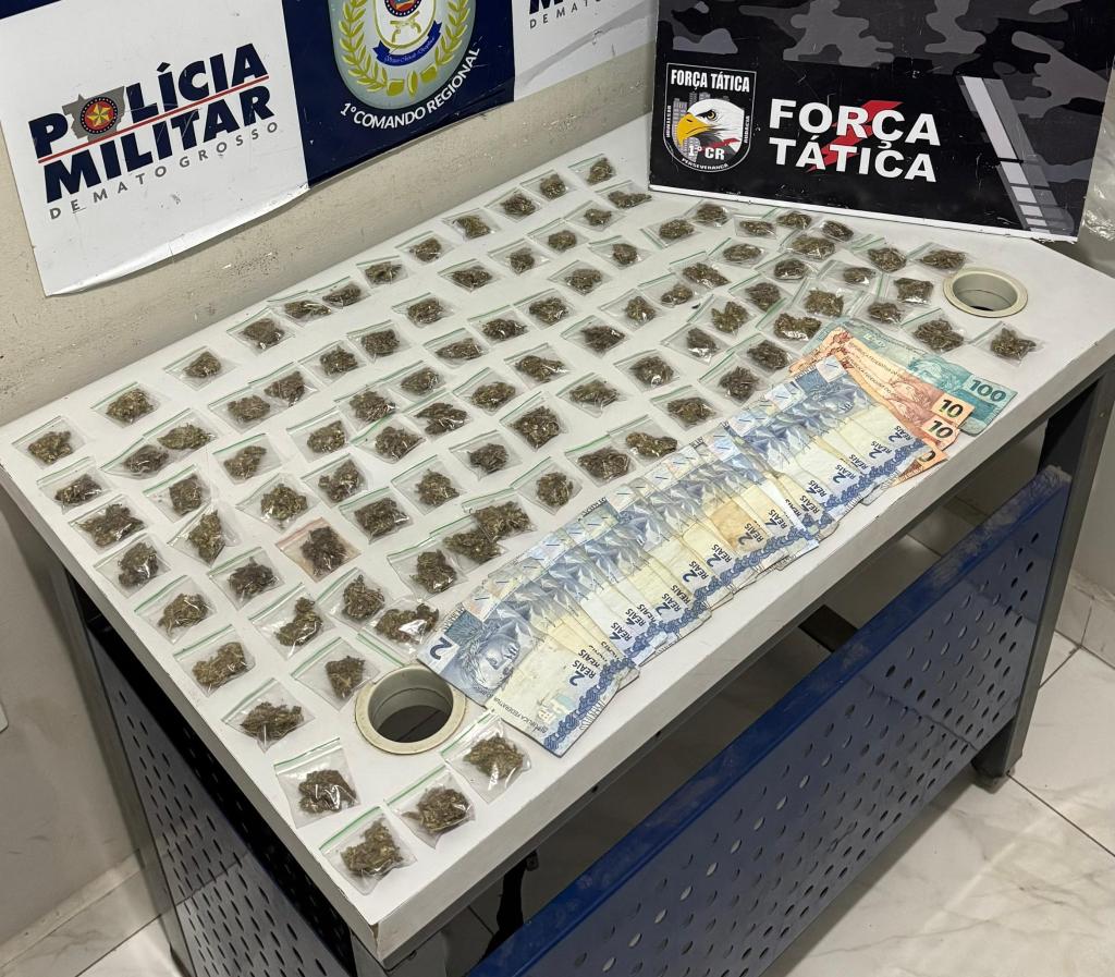 Força Tática apreende adolescente com 96 porções de maconha
