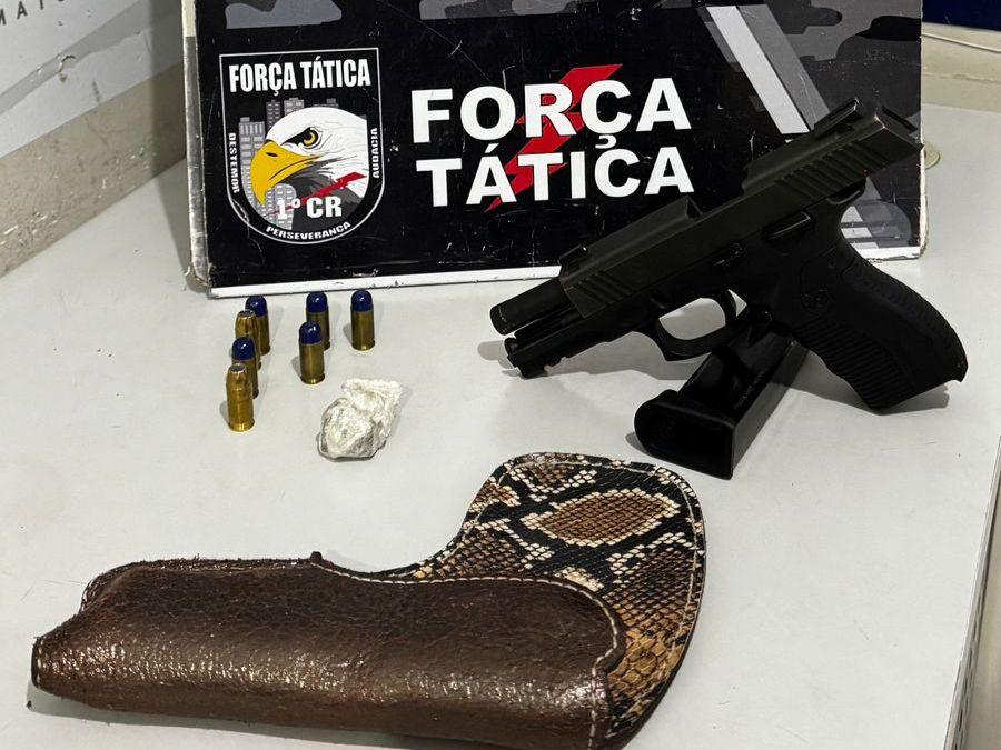 Força Tática prende homem com pistola e munições em Cuiabá