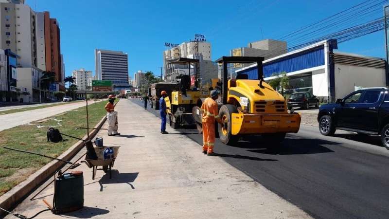 BRT inicia recapeamento da Avenida do CPA; Prazo termina em agosto