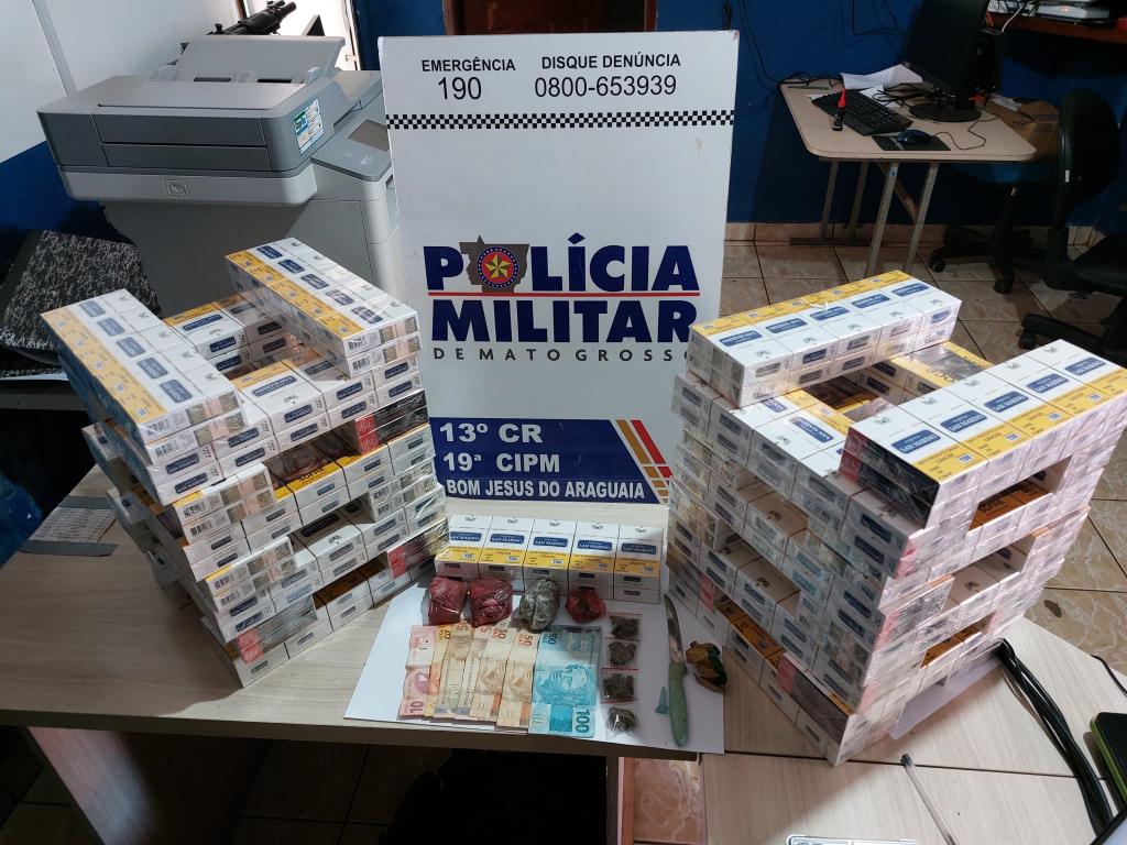 Três homens são presos por tráfico de drogas e contrabando de cigarros