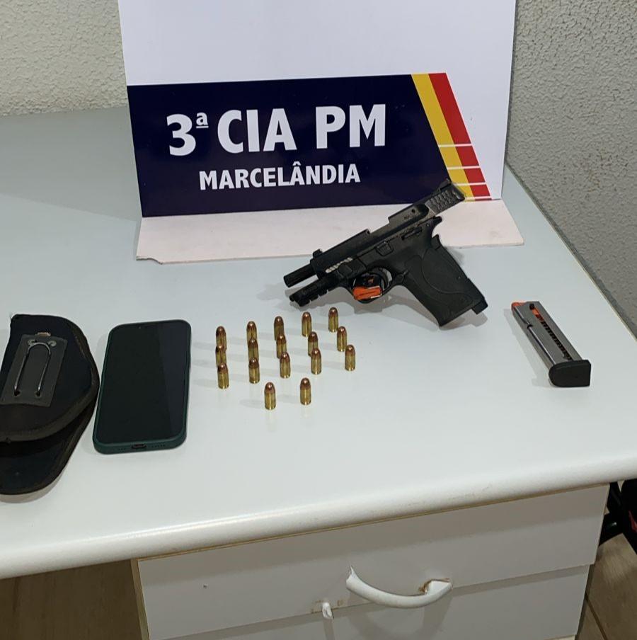 PM prende motorista de caminhonete por porte ilegal de arma de fogo e munições em Marcelândia