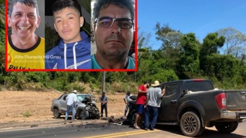 Colisão entre caminhonete e picape deixa três mortos e quatro feridos em rodovia estadual