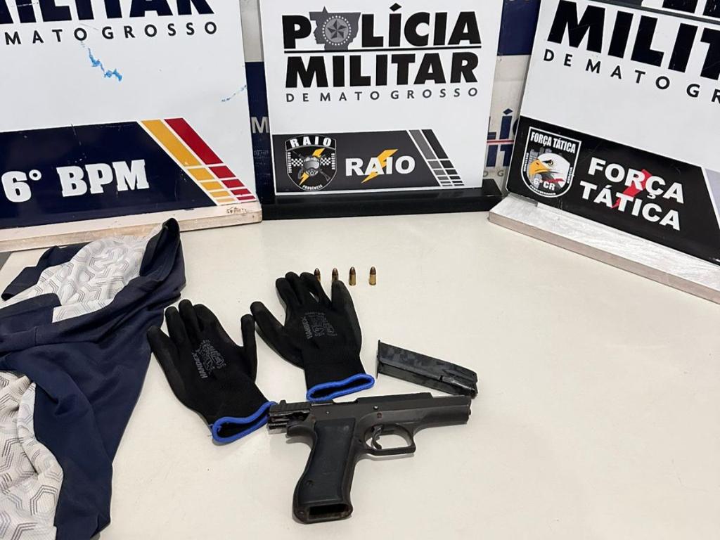 Polícia Militar prende homem faccionado com arma de fogo em Cáceres