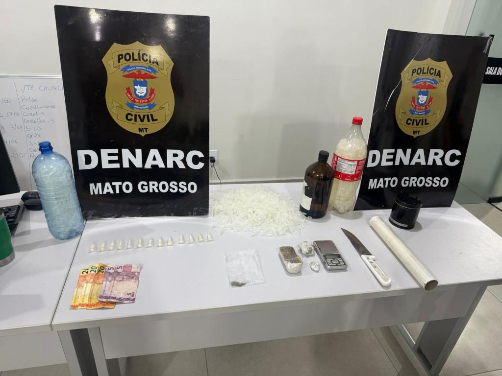 Polícia Civil prende traficante e fecha ponto de venda de drogas em Cuiabá