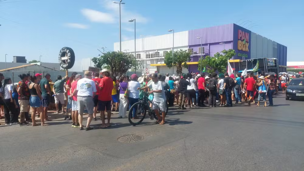 O ato político Cuiabá na Ruas protesta contra a anistia aos presos do 8 de janeiro