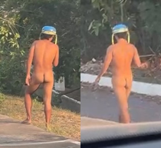 Peladão é flagrado nu na Avenida Fernando Corrêa e viraliza nas redes sociais; Veja Vídeo