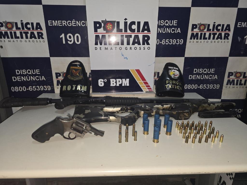 Polícia Militar prende sete faccionados e apreende seis armas de fogo em Cáceres