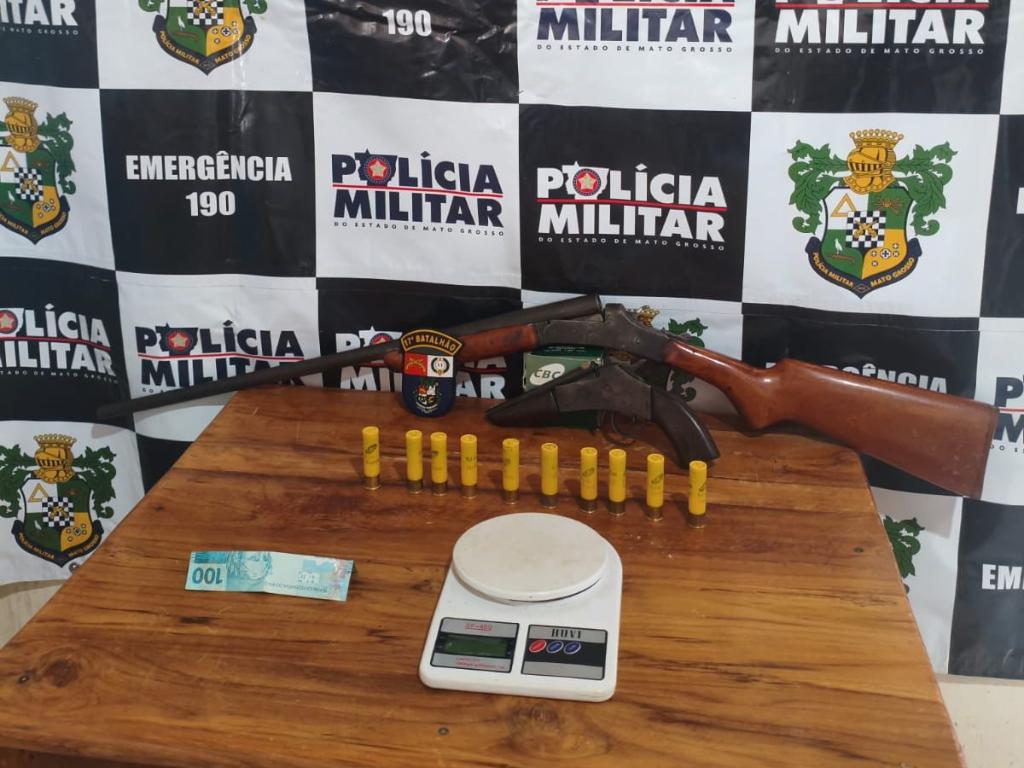 Patrulha Rural apreende duas armas de fogo e prende homem por porte ilegal em Lambari d’Oeste