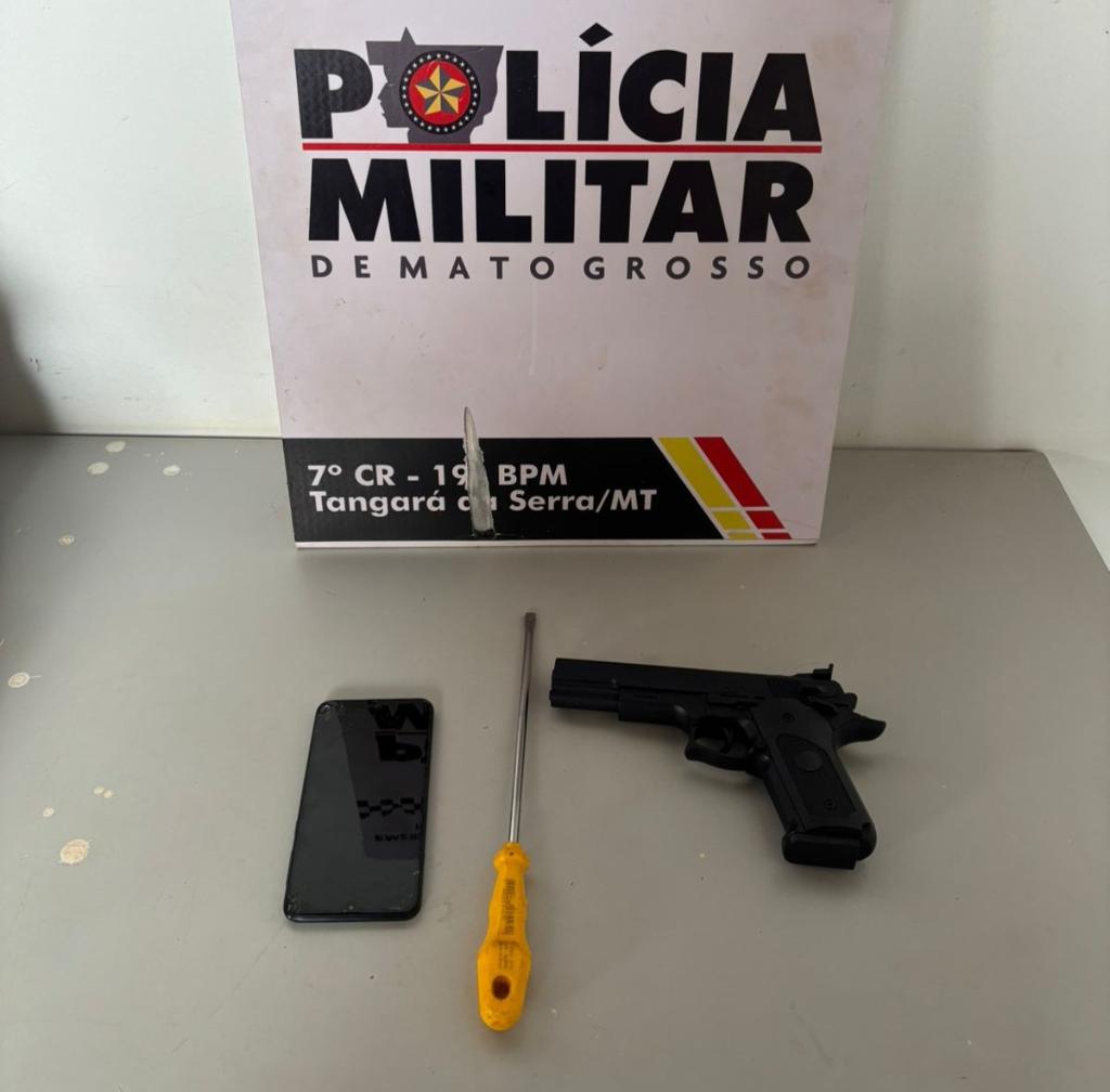 Suspeito de render idosa com simulacro de arma de fogo é preso em flagrante pela Polícia Militar