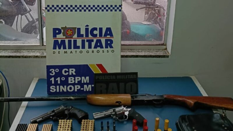 PM e Gaeco apreendem armas de fogo e munições durante operação em Sinop