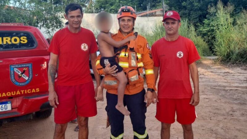 Corpo de Bombeiros localiza criança desaparecida em área de mata