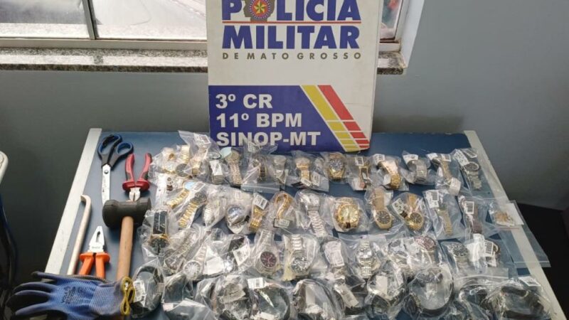 Polícia Militar prende suspeito de furtar 49 relógios e cinco correntes de ouro em shopping